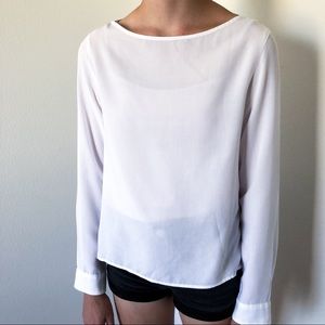Uniqlo White Boatneck Blouse XS